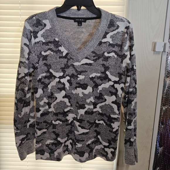 Tribal Sweaters - Tribal Black and Gray Camouflage Sweater